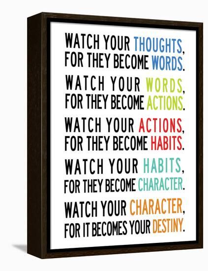 Watch Your Thoughts Colorful-null-Framed Stretched Canvas