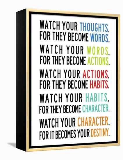 Watch Your Thoughts Colorful-null-Framed Stretched Canvas