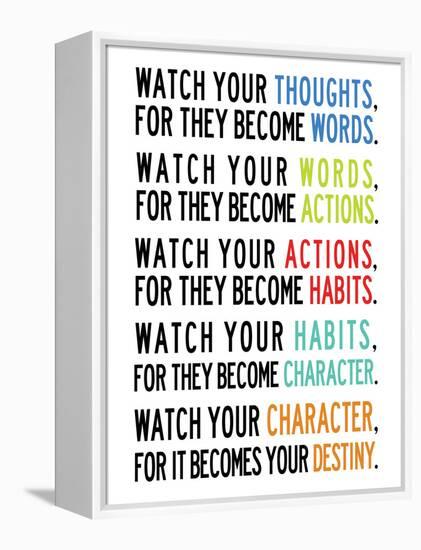 Watch Your Thoughts Colorful-null-Framed Stretched Canvas