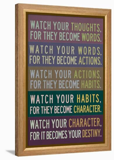 Watch Your Thoughts Modern-null-Framed Stretched Canvas