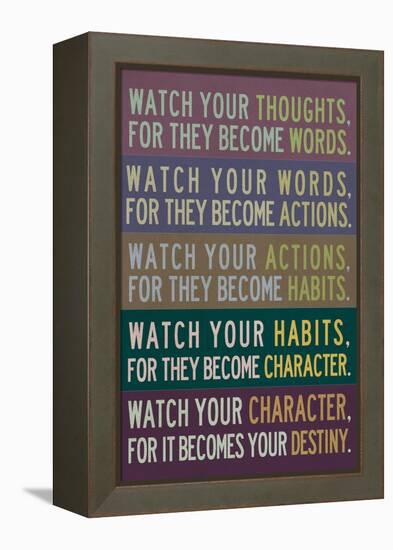 Watch Your Thoughts Modern-null-Framed Stretched Canvas