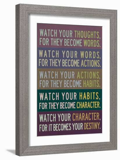 Watch Your Thoughts Modern-null-Framed Art Print