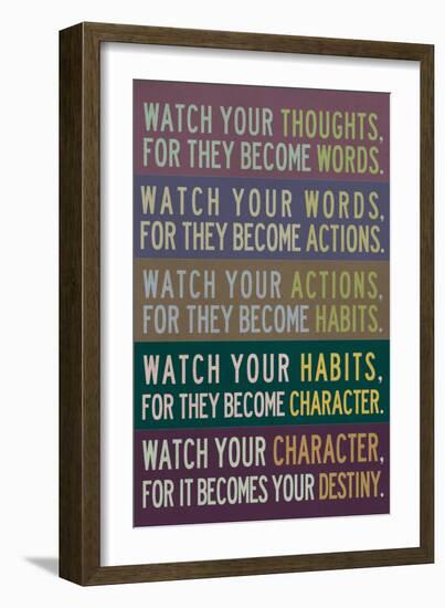 Watch Your Thoughts Modern-null-Framed Art Print