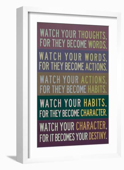 Watch Your Thoughts Modern-null-Framed Art Print