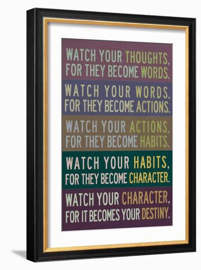 Watch Your Thoughts Modern-null-Framed Art Print