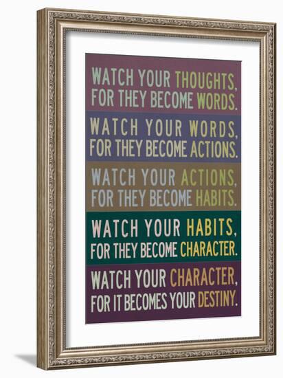 Watch Your Thoughts Modern-null-Framed Premium Giclee Print