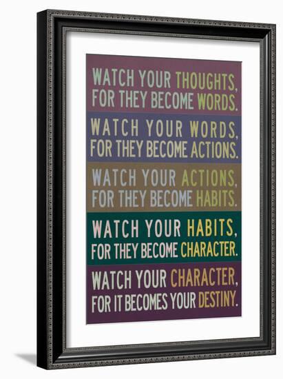 Watch Your Thoughts Modern-null-Framed Premium Giclee Print