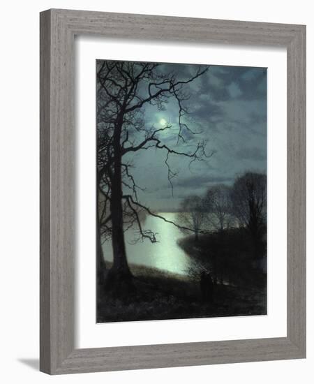 Watching a Moonlit Lake-John Atkinson Grimshaw-Framed Giclee Print