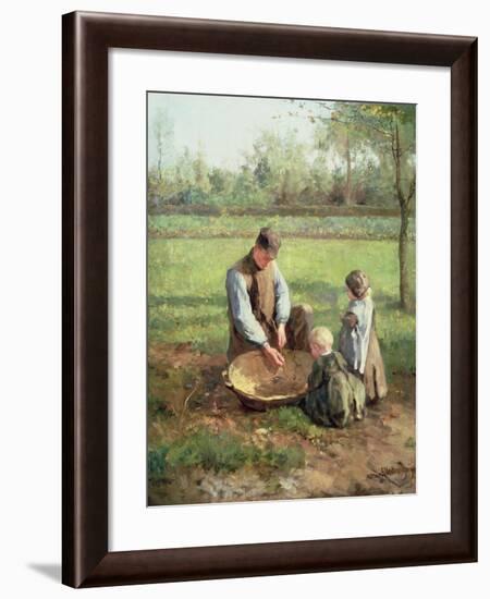 Watching Father Work-Albert Jan Neuhuys-Framed Giclee Print