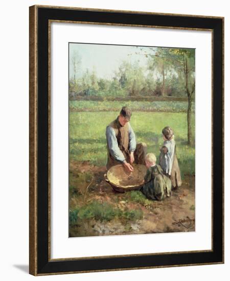 Watching Father Work-Albert Jan Neuhuys-Framed Giclee Print