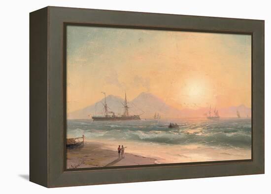 Watching Ships at Sunset-Ivan Konstantinovich Aivazovsky-Framed Premier Image Canvas