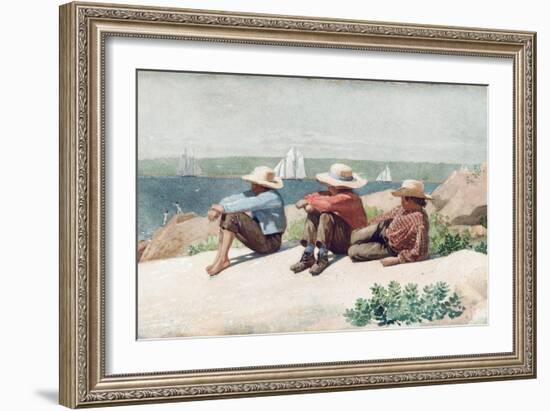 Watching Ships, Gloucester, 1875-Winslow Homer-Framed Giclee Print