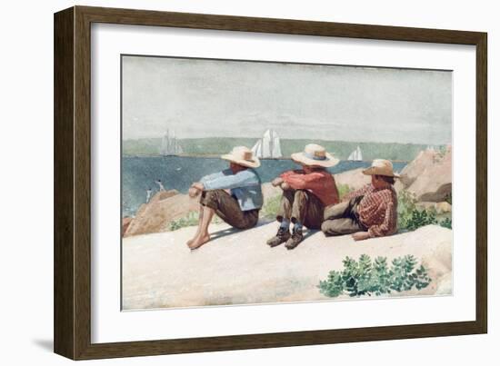 Watching Ships, Gloucester, 1875-Winslow Homer-Framed Giclee Print