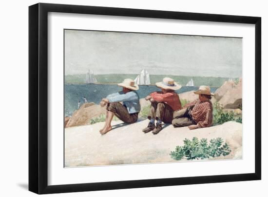 Watching Ships, Gloucester, 1875-Winslow Homer-Framed Giclee Print
