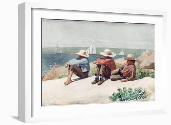 Watching Ships, Gloucester, 1875-Winslow Homer-Framed Giclee Print