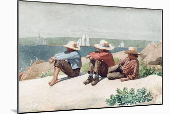 Watching Ships, Gloucester, 1875-Winslow Homer-Mounted Giclee Print