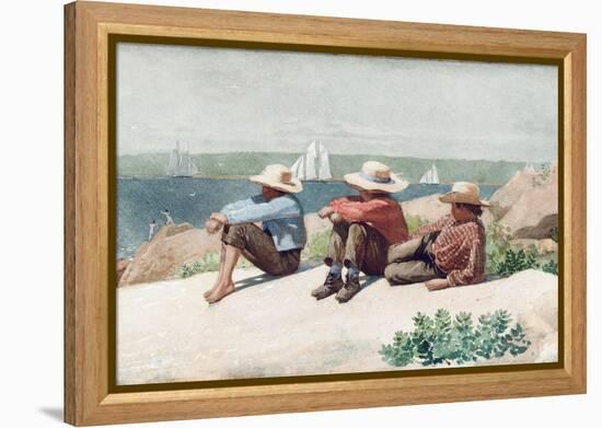 Watching Ships, Gloucester, 1875-Winslow Homer-Framed Premier Image Canvas