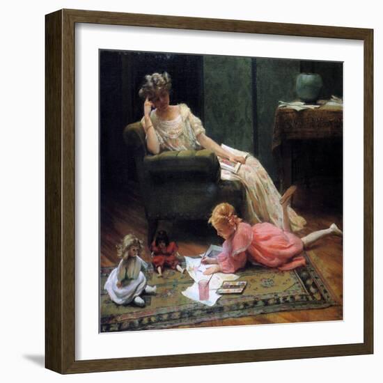 Watching the Child Play, 1909-Charles Courtney Curran-Framed Giclee Print