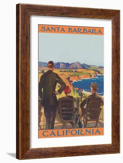 Watching the Cliffs, Santa Barbara, California-null-Framed Art Print
