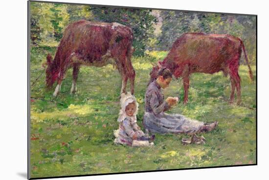 Watching the Cows-Theodore Robinson-Mounted Giclee Print