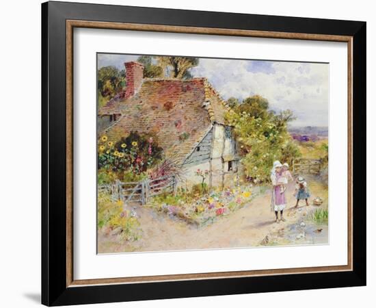 Watching the Ducks (Pencil and W/C on Paper)-William Stephen Coleman-Framed Giclee Print