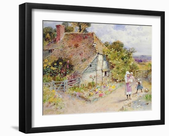 Watching the Ducks (Pencil and W/C on Paper)-William Stephen Coleman-Framed Giclee Print