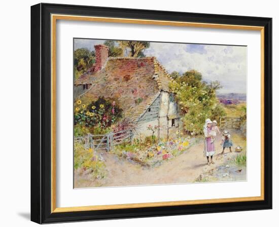 Watching the Ducks (Pencil and W/C on Paper)-William Stephen Coleman-Framed Giclee Print