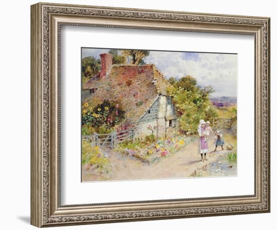 Watching the Ducks (Pencil and W/C on Paper)-William Stephen Coleman-Framed Giclee Print