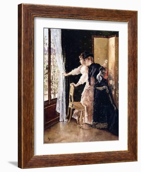 Watching the Fiance Pass By, 1886-Alfred Emile Léopold Stevens-Framed Giclee Print