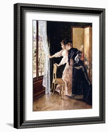 Watching the Fiance Pass By, 1886-Alfred Emile Léopold Stevens-Framed Giclee Print