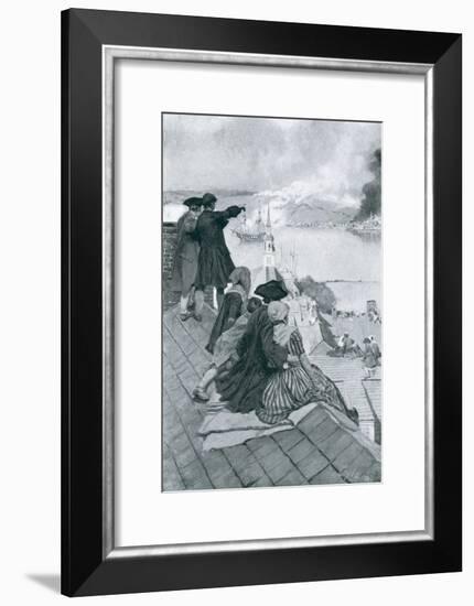 Watching the Fight at Bunker Hill, Illustration from "Colonies and Nation" by Woodrow Wilson-Howard Pyle-Framed Giclee Print