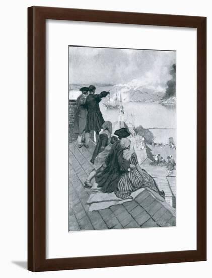 Watching the Fight at Bunker Hill, Illustration from "Colonies and Nation" by Woodrow Wilson-Howard Pyle-Framed Giclee Print