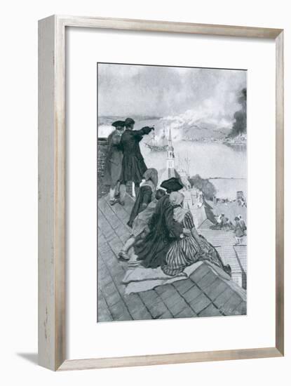 Watching the Fight at Bunker Hill, Illustration from "Colonies and Nation" by Woodrow Wilson-Howard Pyle-Framed Giclee Print
