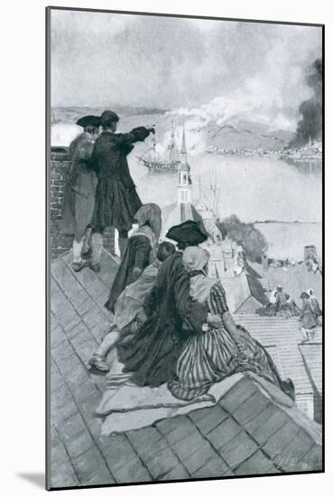 Watching the Fight at Bunker Hill, Illustration from "Colonies and Nation" by Woodrow Wilson-Howard Pyle-Mounted Giclee Print