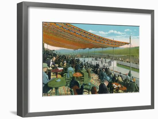 'Watching the Races in front of Club House, Agua Caliente Jockey Club', c1939-Unknown-Framed Giclee Print