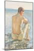 Watching the Sea (Pencil & W/C on Paper)-Henry Scott Tuke-Mounted Giclee Print