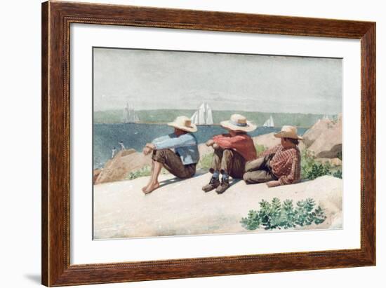 Watching the Ships, Gloucester, 1875-Winslow Homer-Framed Giclee Print