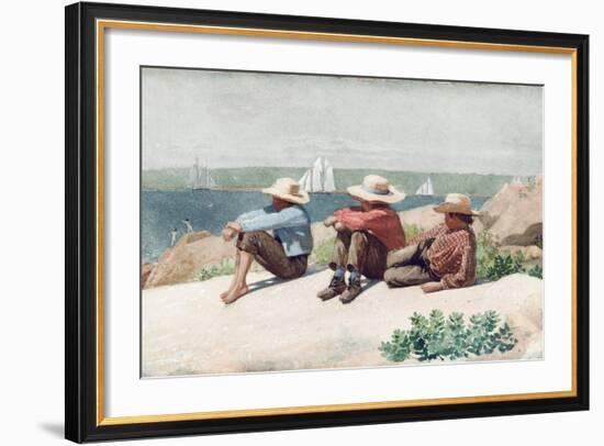 Watching the Ships, Gloucester, 1875-Winslow Homer-Framed Giclee Print