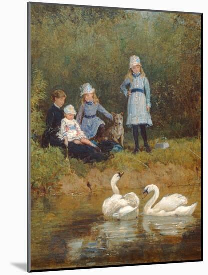 Watching the Swans-Heywood Hardy-Mounted Giclee Print