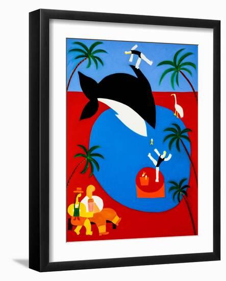 Watching the whales play with the blondes, 2001,(oil on linen)-Cristina Rodriguez-Framed Giclee Print