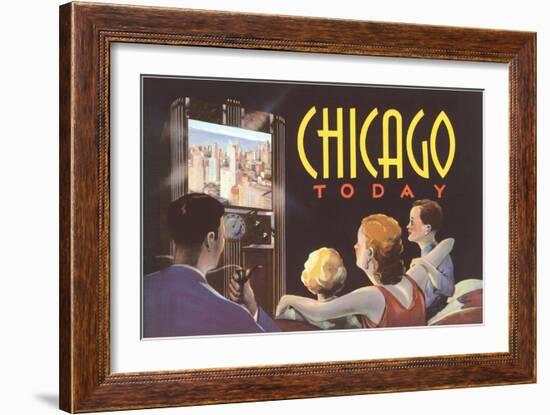 Watching TV in Chicago, Illinois-null-Framed Art Print