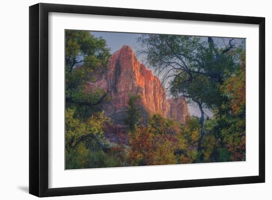 Watchman and Fall Frame, Zion Southwest Utah-Vincent James-Framed Photographic Print