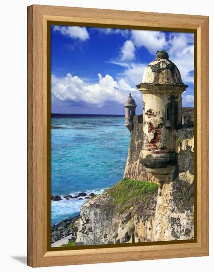 Watchtower, Fort San Felipe Del Morro, San Juan, Puerto Rico, USA, Caribbean-Miva Stock-Framed Premier Image Canvas