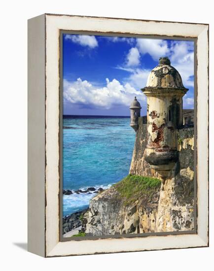 Watchtower, Fort San Felipe Del Morro, San Juan, Puerto Rico, USA, Caribbean-Miva Stock-Framed Premier Image Canvas