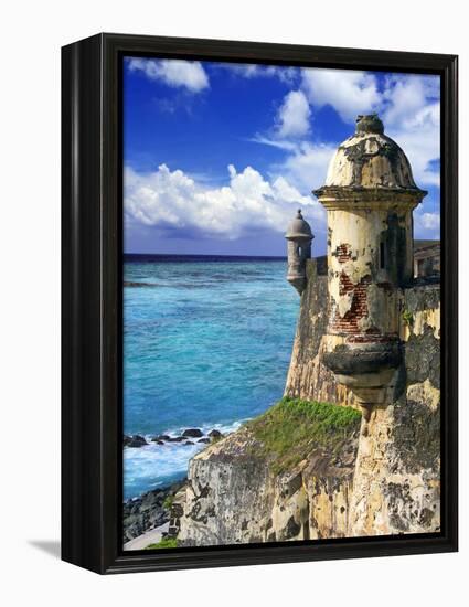 Watchtower, Fort San Felipe Del Morro, San Juan, Puerto Rico, USA, Caribbean-Miva Stock-Framed Premier Image Canvas