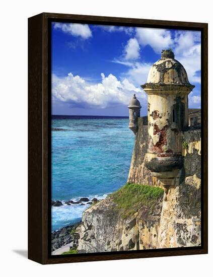 Watchtower, Fort San Felipe Del Morro, San Juan, Puerto Rico, USA, Caribbean-Miva Stock-Framed Premier Image Canvas