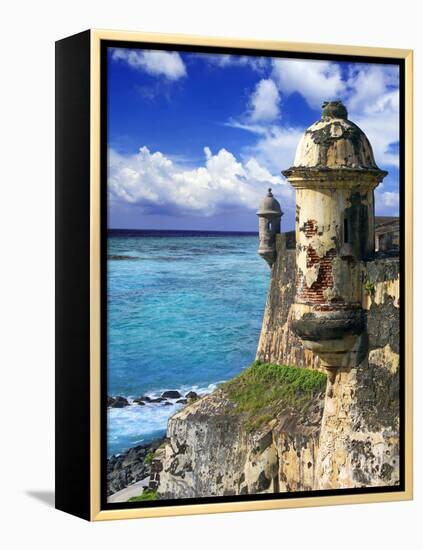 Watchtower, Fort San Felipe Del Morro, San Juan, Puerto Rico, USA, Caribbean-Miva Stock-Framed Premier Image Canvas