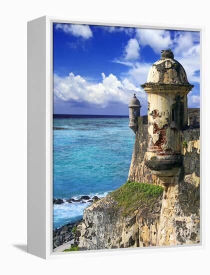 Watchtower, Fort San Felipe Del Morro, San Juan, Puerto Rico, USA, Caribbean-Miva Stock-Framed Premier Image Canvas