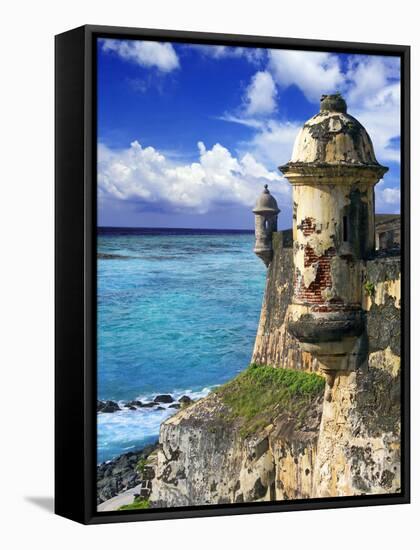 Watchtower, Fort San Felipe Del Morro, San Juan, Puerto Rico, USA, Caribbean-Miva Stock-Framed Premier Image Canvas