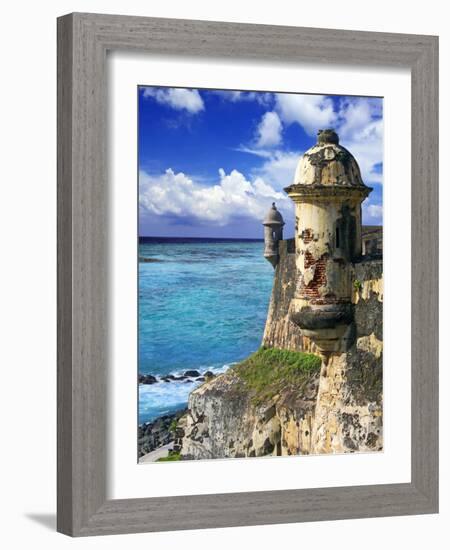 Watchtower, Fort San Felipe Del Morro, San Juan, Puerto Rico, USA, Caribbean-Miva Stock-Framed Photographic Print